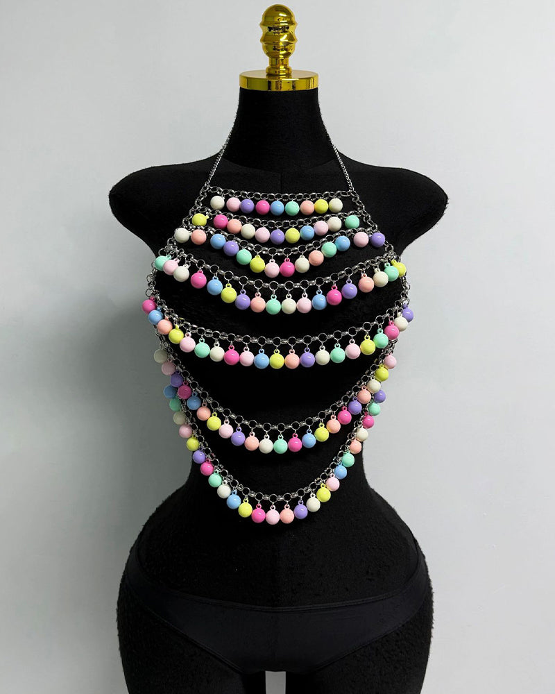 Colorful Resin Body Chain - Boho Festival Body Jewelry