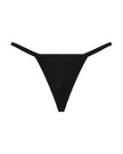 Ribbed micro G-string thong in black