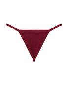 Ribbed micro G-string thong in burgundy
