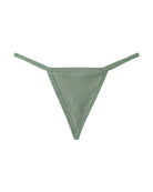 Ribbed micro G-string thong in light green
