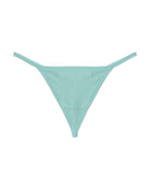 Ribbed micro G-string thong in light blue