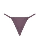 Ribbed micro G-string thong in purple