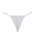 Ribbed micro G-string thong in white