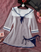 Women's Sailor Costume Lingerie Set Sheer Mesh Dress with Thong - SYV010398_CLB-1.jpg