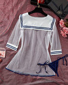 Women's Sailor Costume Lingerie Set Sheer Mesh Dress with Thong - SYV010398_CLB-3.jpg