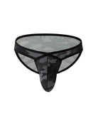 Men's Mesh Camo Print Low-Rise Briefs - Black