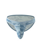 Men's Mesh Camo Print Low-Rise Briefs - Blue