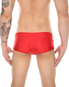 Men's Zip-Front Open Crotch Boxer Shorts - Red