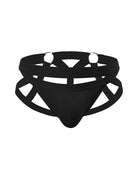 Men's O-Ring Cutout Double Band Briefs - Black