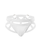 Men's O-Ring Cutout Double Band Briefs - White
