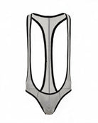 Men's Mesh Racerback Thong Bodysuit - Gray