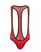 Men's Mesh Racerback Thong Bodysuit - Red