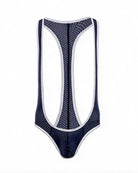 Men's Mesh Racerback Thong Bodysuit - Royal Blue