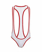 Men's Mesh Racerback Thong Bodysuit - White