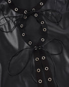 Avidlove PU Leather Lace-Up Crop Vest and Shorts Set with Eyelet Hardware