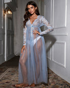 Avidlove Lace Long Sleeve Sheer Maxi Lingerie Dress