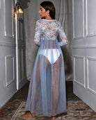 Avidlove Lace Long Sleeve Sheer Maxi Lingerie Dress