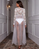 Avidlove Lace Long Sleeve Sheer Maxi Lingerie Dress