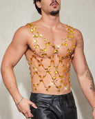 Crystal Gem Chain Body Harness Top - Gold