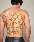 Crystal Gem Chain Body Harness Top - Gold