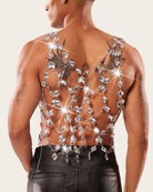 Crystal Gem Chain Body Harness Top - Silver