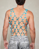Crystal Gem Chain Body Harness Top - Blue