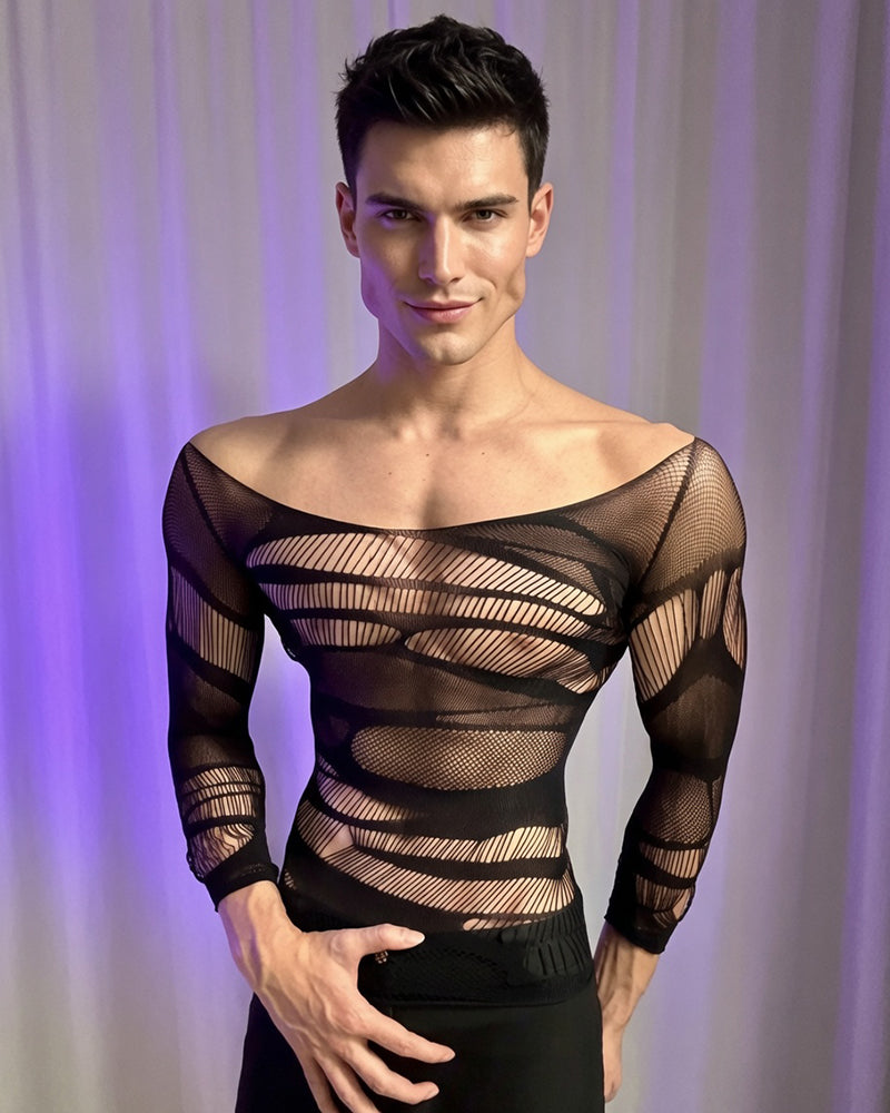 Mesh Lace Cutout Bodysuit - Style 3