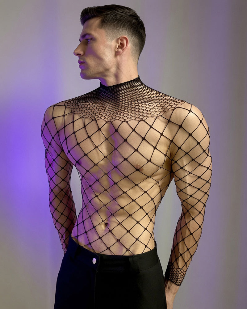 Mesh Lace Cutout Bodysuit - Style 4