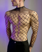Mesh Lace Cutout Bodysuit - Style 4