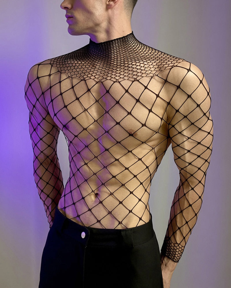 Mesh Lace Cutout Bodysuit - Style 4