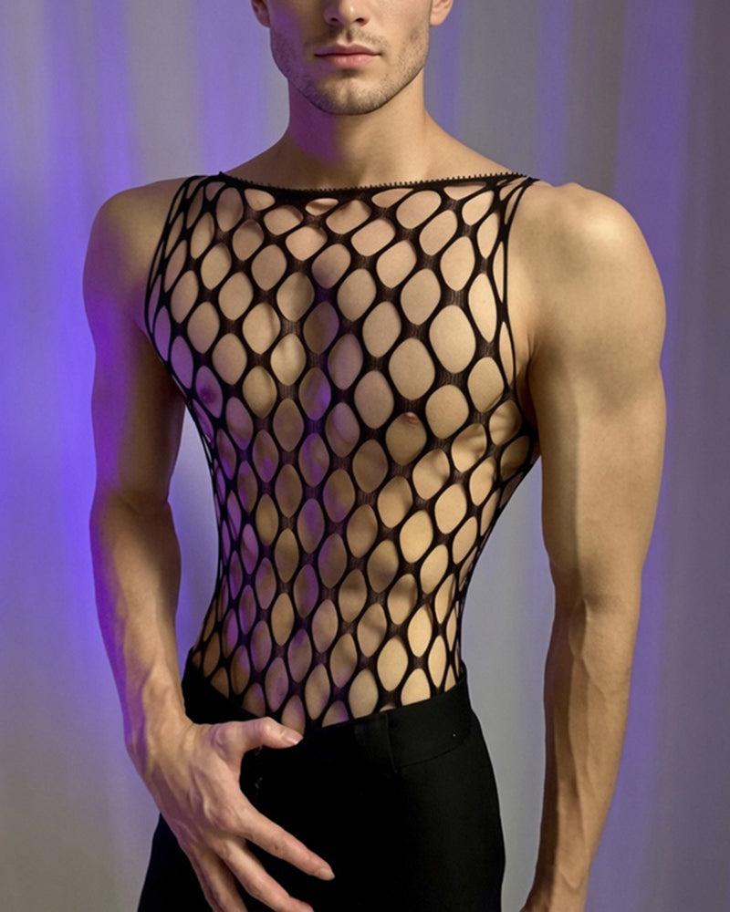 Mesh Lace Cutout Bodysuit - Style 2