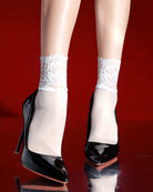 Lace Trim Sheer Mesh Ankle Socks