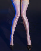 Oil-Shiny Lace Top Thigh-High Stockings