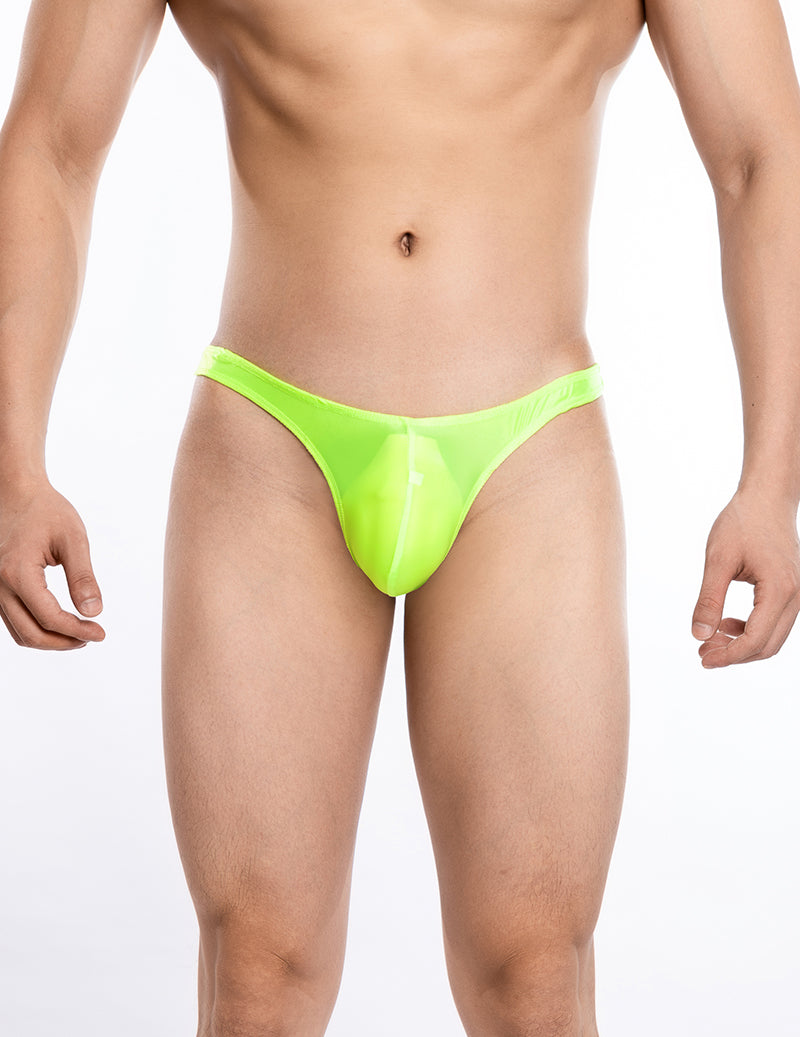 Men Ultra Low Rise Shiny Thong G-String Transparent Underwear