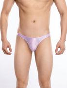 Men Ultra Low Rise Shiny Thong G-String Transparent Underwear