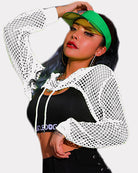 avidlove mesh hoodie crop top womens fishnet shirt long sleeve crop top hoodie