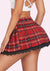 Avidlove Women's Plaid Skirt High Waist Pleated Mini Skirt A Line Skater Skirts