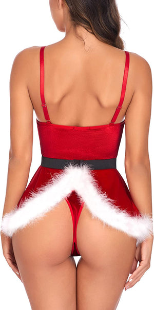avidlove christmas lingerie for women sexy santa costume for women v neck velvet lingerie