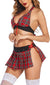Avidlove Women Schoolgirl Lingerie Costume Roleplay Lingerie Set Halter Bra Top and Mini Skirt Outfits