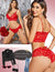 Women's Lace Lingerie Bra and Panty Set Strappy Babydoll Bodysuit S-XXL