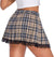 Avidlove Women's Plaid Skirt High Waist Pleated Mini Skirt A Line Skater Skirts