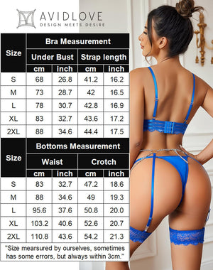 avidlove women lingerie garter belt set 5 piece sexy lace bra and panty sets lingeries outfits stocking not included