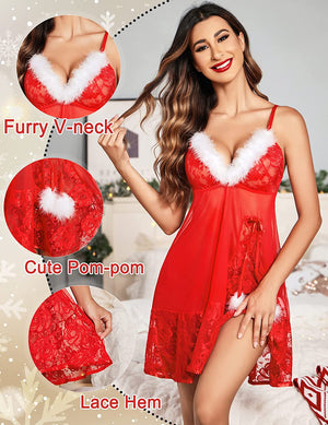 avidlove womens christmas lingerie santa lingerie for women lace babydolls chemises set