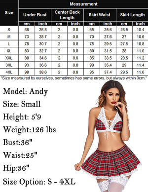 School Girl Lingerie for Women Sexy Roleplay Lingerie Set Student Costumes Skirt Outfit